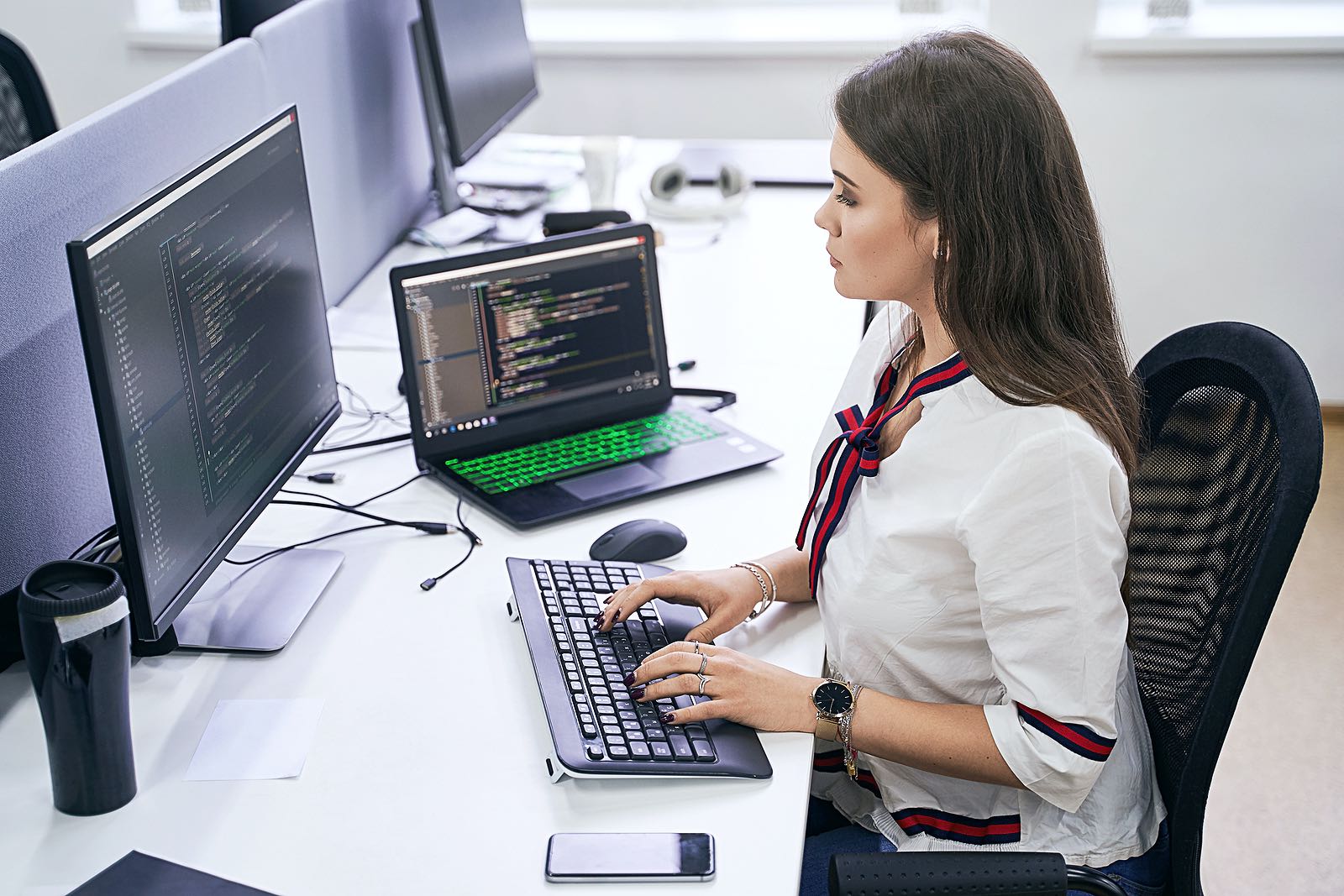 Woman working at computer